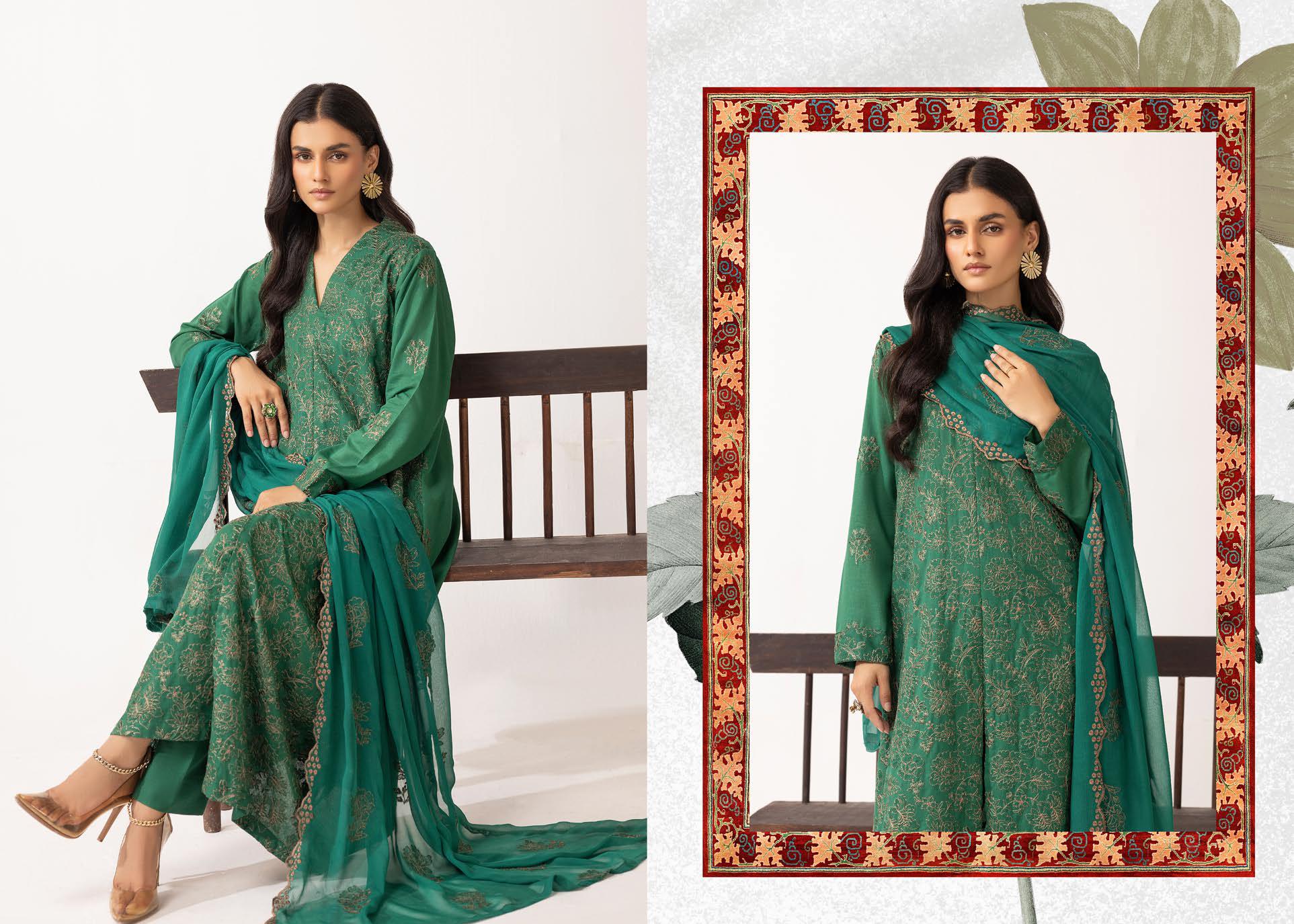 Meharma Embroidered Karandi Collection 3 Piece Suit (M-3)