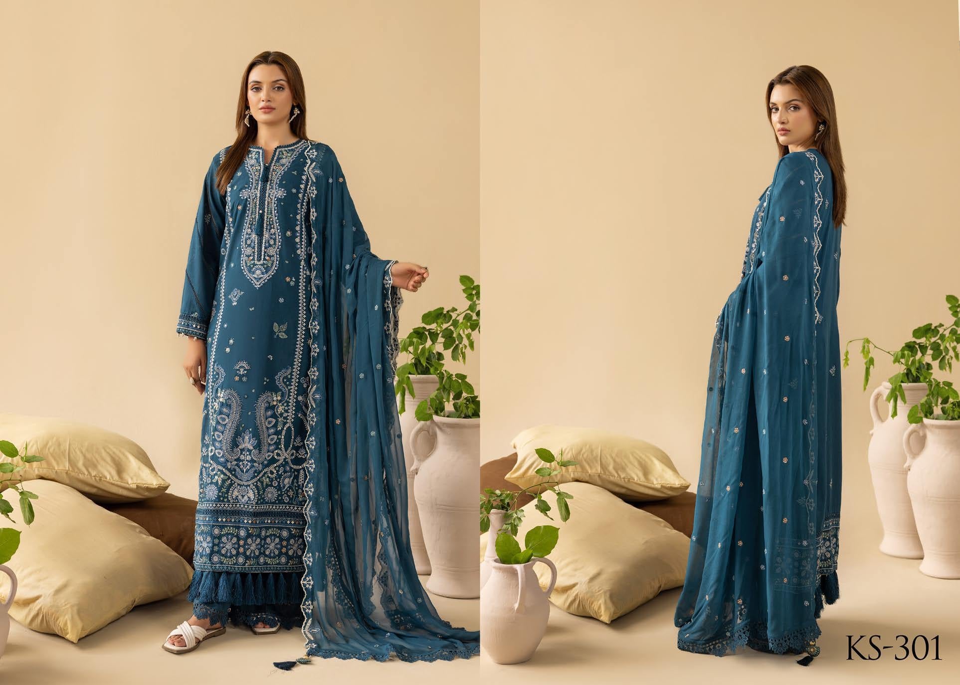 Shaamiyana Signature Karandi 3 Piece Suit (KS-301)
