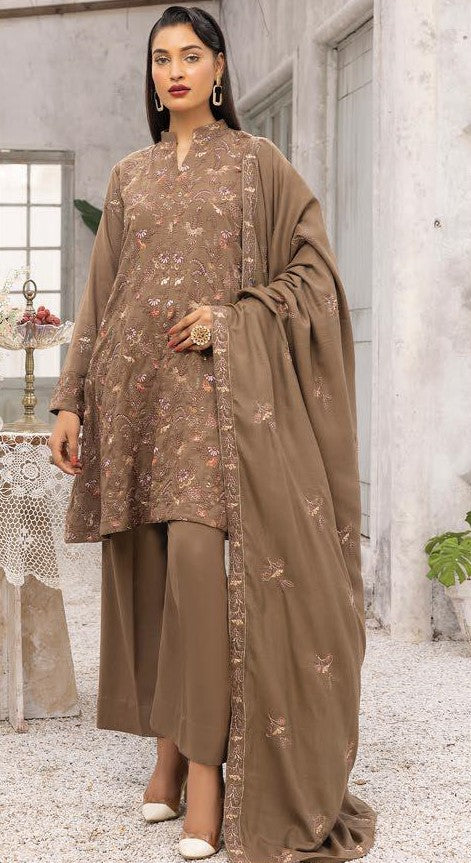 Rawayat Embroidered Peach Leather 3 Piece Suite (RP-01)