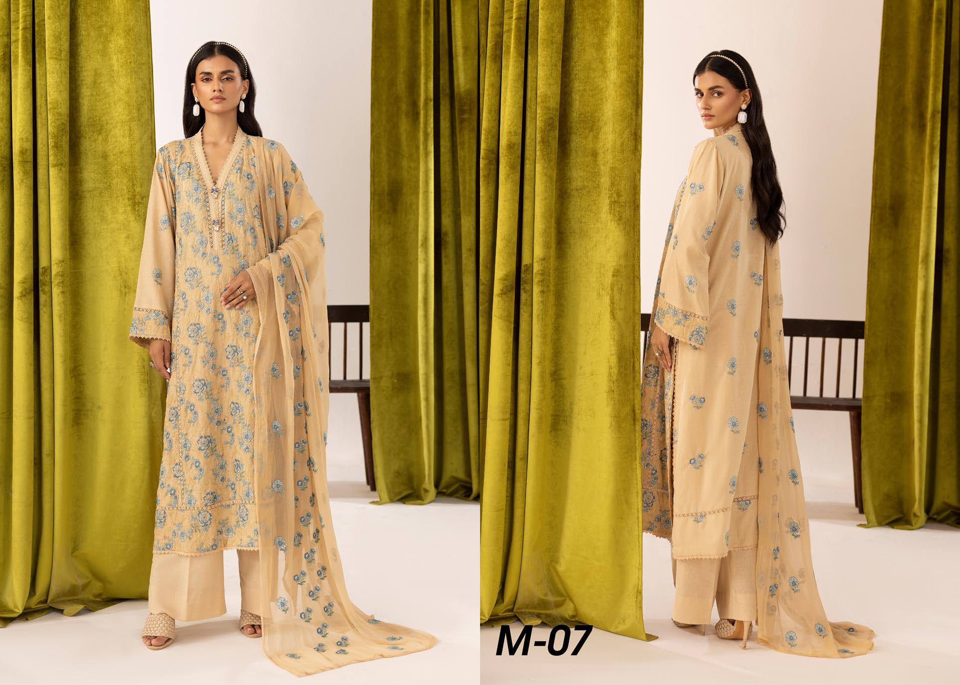 Meharma Embroidered Karandi Collection 3 Piece Suit (M-7)