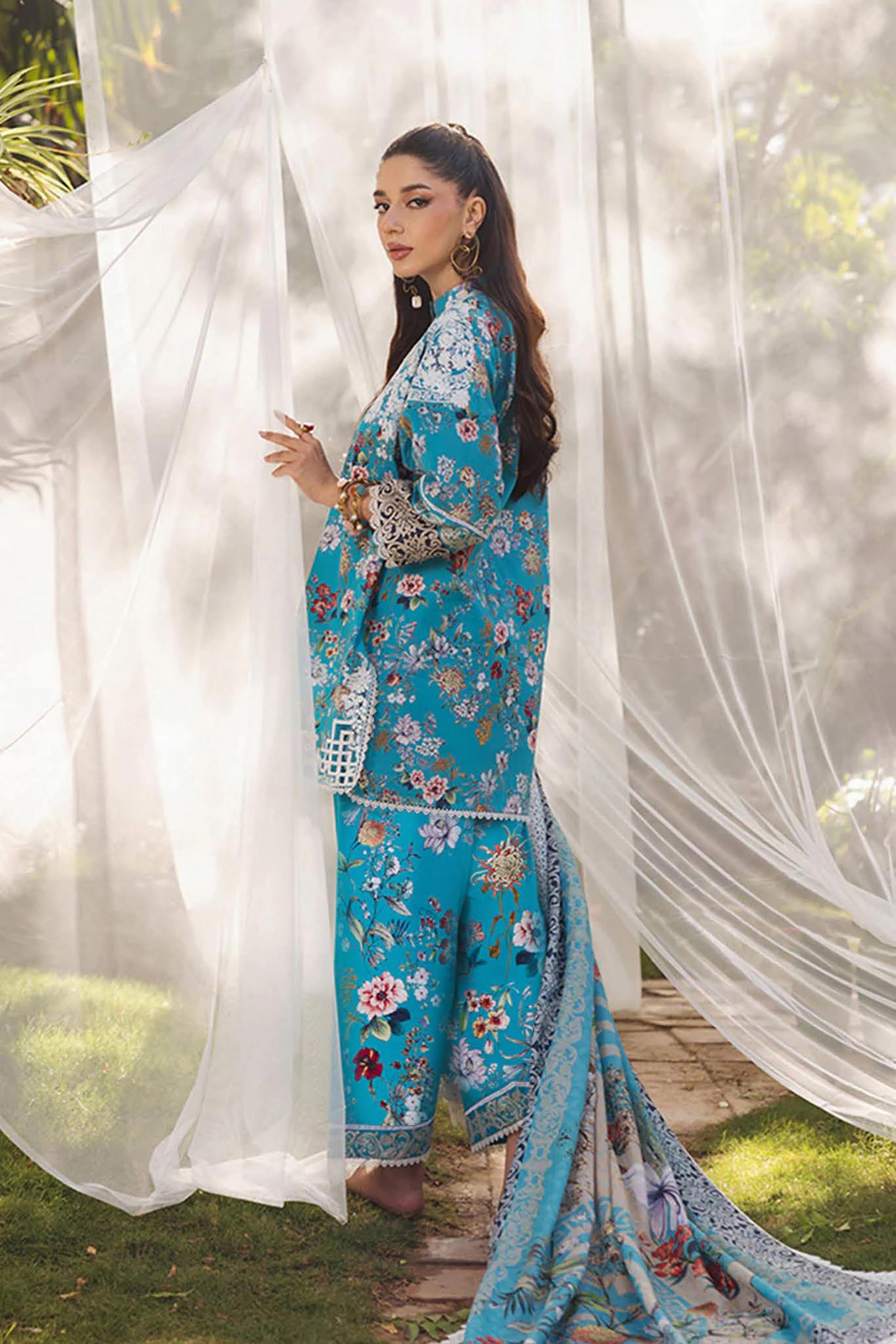 Zainab Chottani Lawn – Bana Dora 2025 (Turquoise Garden 3-Piece Suit)