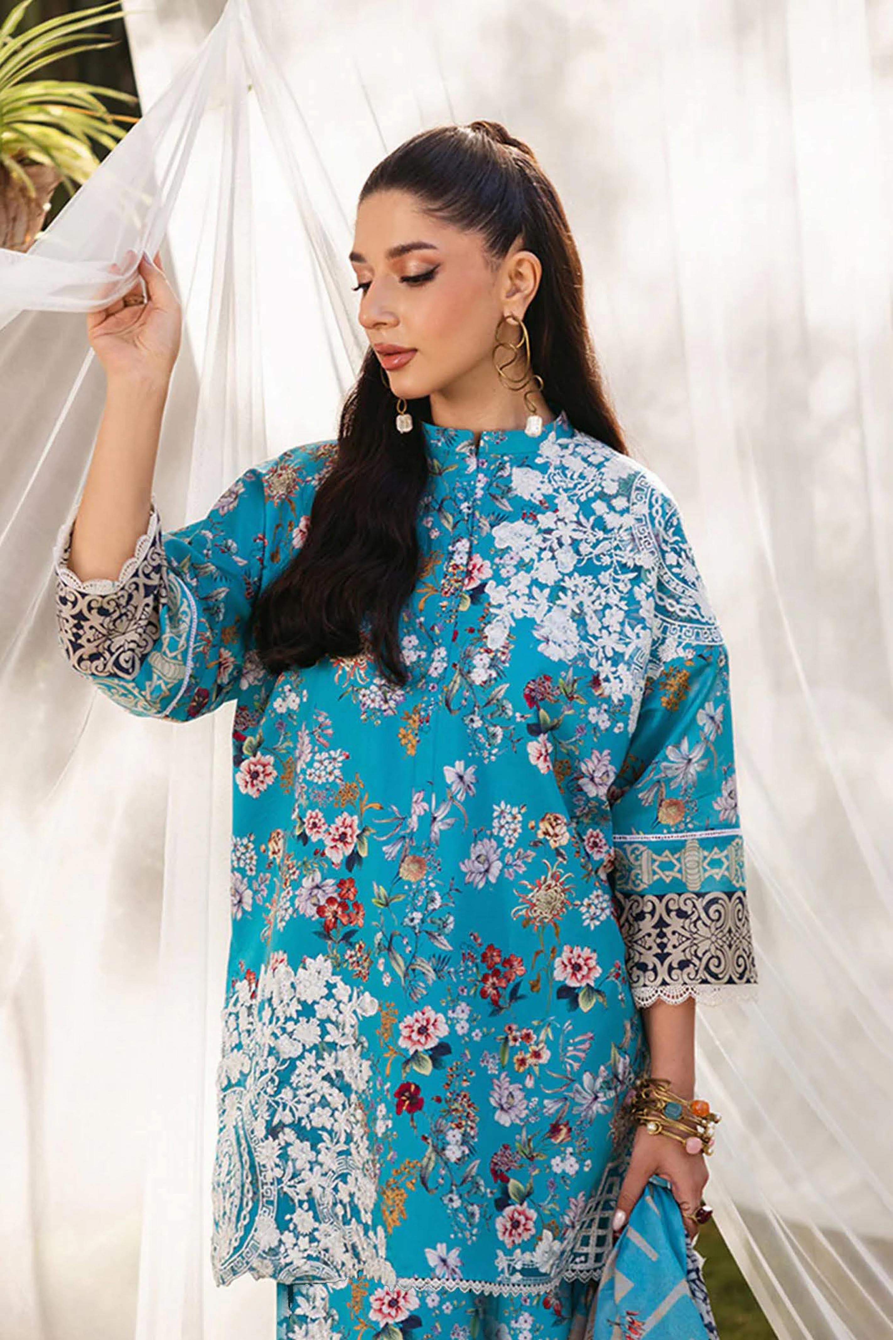 Zainab Chottani Lawn – Bana Dora 2025 (Turquoise Garden 3-Piece Suit)
