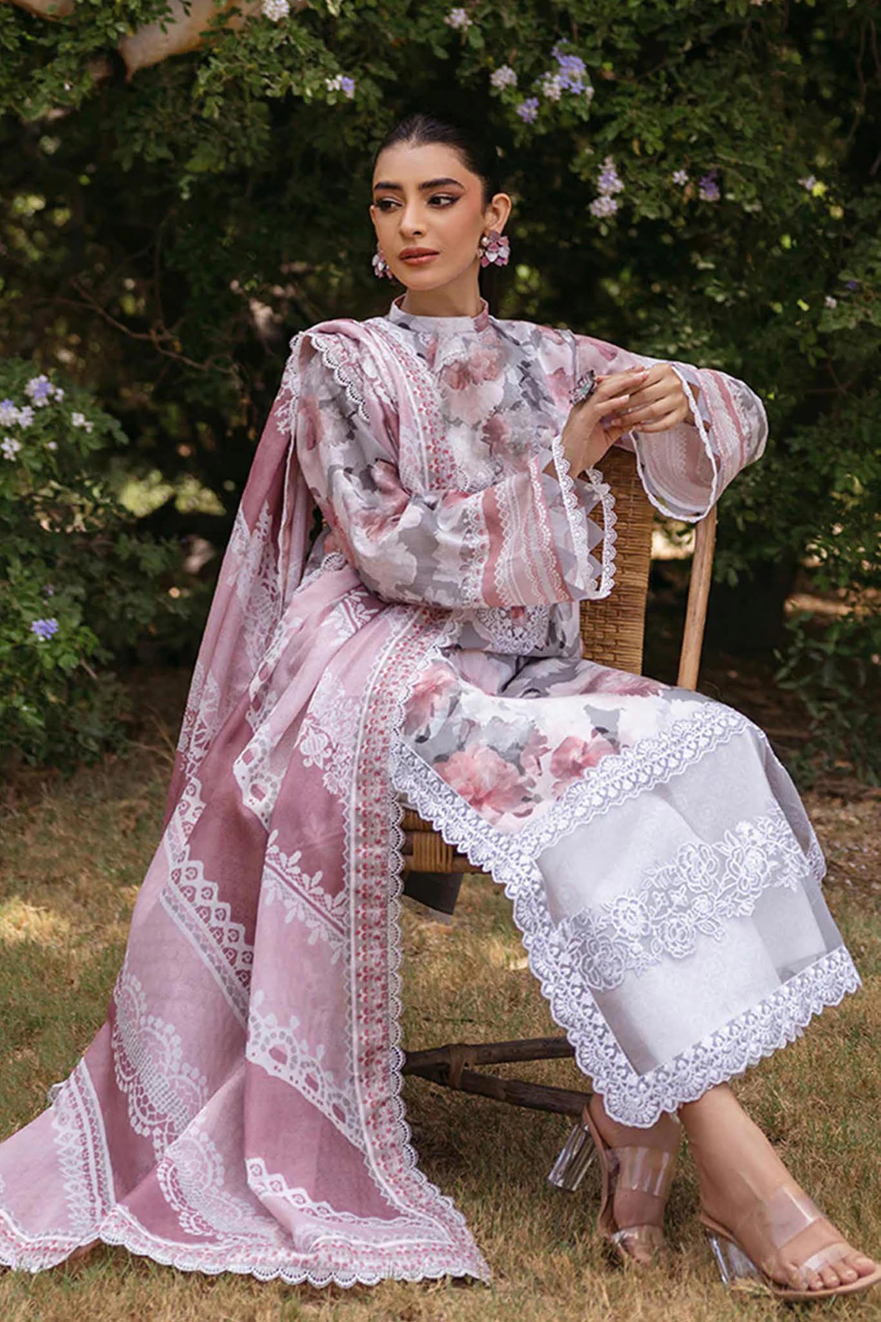 Zainab Chottani Lawn – Bana Dora 2025 (Pastel Floral Elegance 3-Piece Suit)
