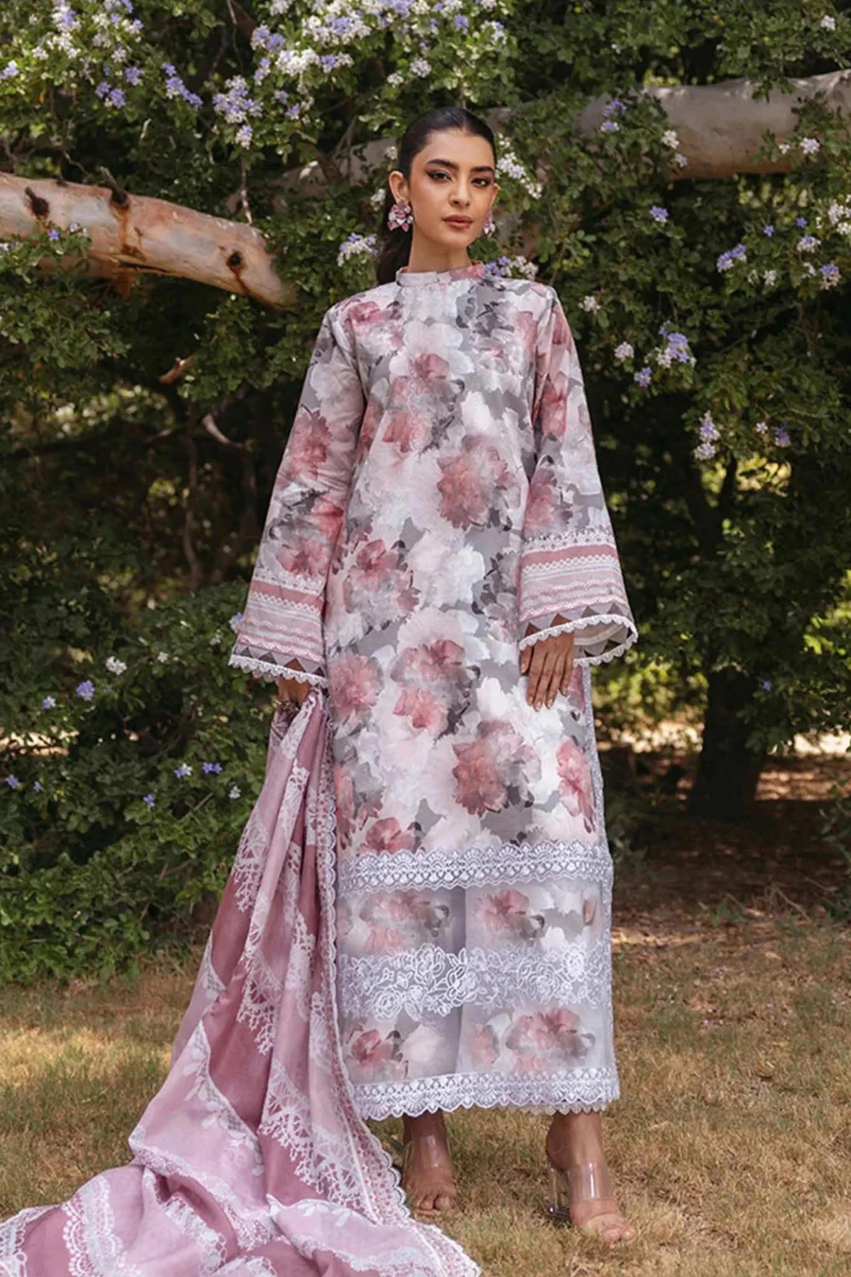 Zainab Chottani Lawn – Bana Dora 2025 (Pastel Floral Elegance 3-Piece Suit)