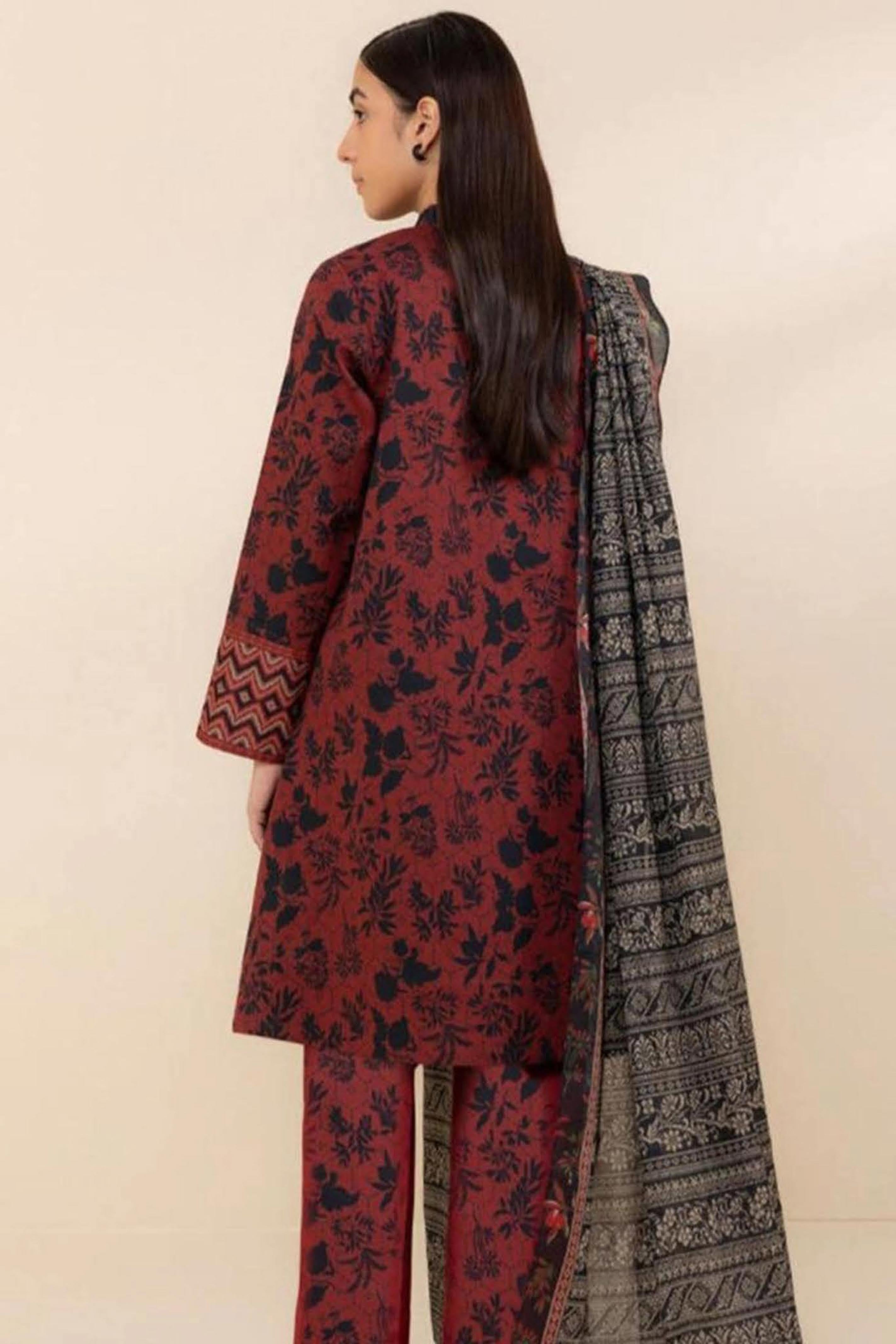 Zainab Chottani Lawn – Bana Dora 2025 (Rust Floral 3-Piece Suit)