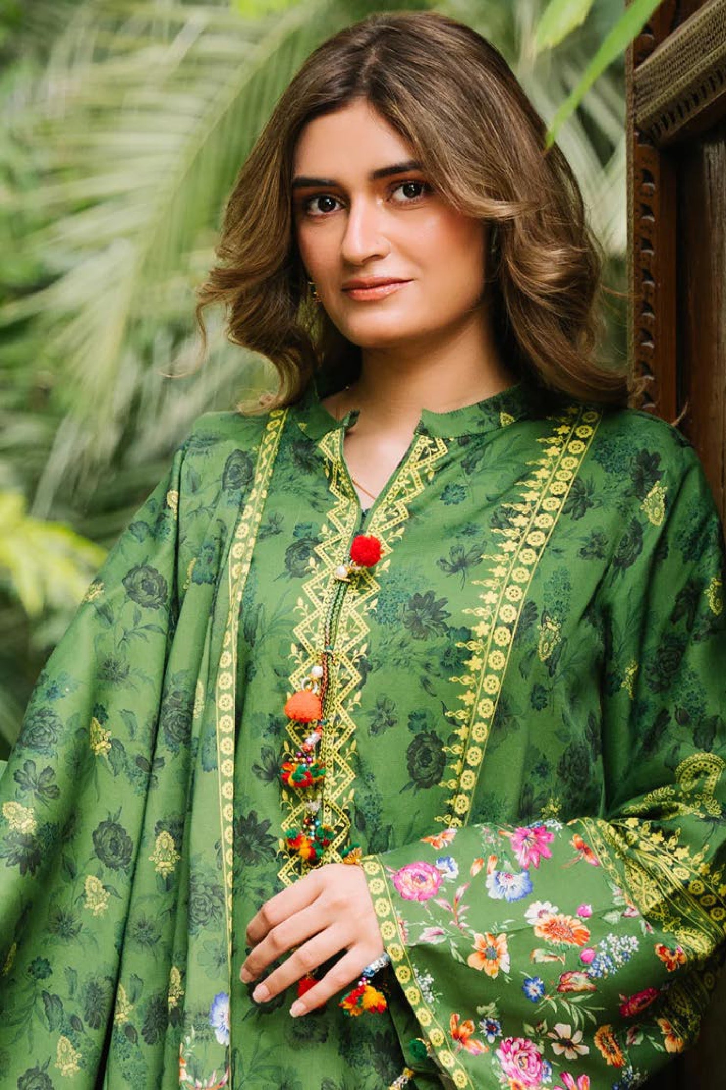 Fresh Green Floral Printed Lawn 3-Piece Suit | Summer Essentials 2025 by Khoobsurat